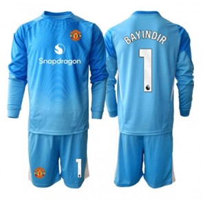 Manchester United Altay Bayindir #1 Brankářské Dětské Domácí dres komplet 2025-26 Dlouhý Rukáv (+ trenýrky)